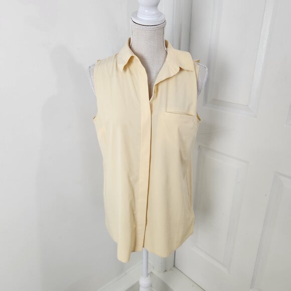 Athleta Top Womens SP Yellow Urbanite II Tank Silky Sleek Work Travel Commute - Picture 13 of 13